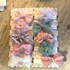 10 Assorted Floral and Lace Hair Bows NWT for baby girl